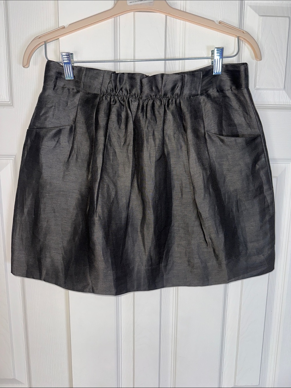 J. Crew silk linen charcoal Mini Skirt
